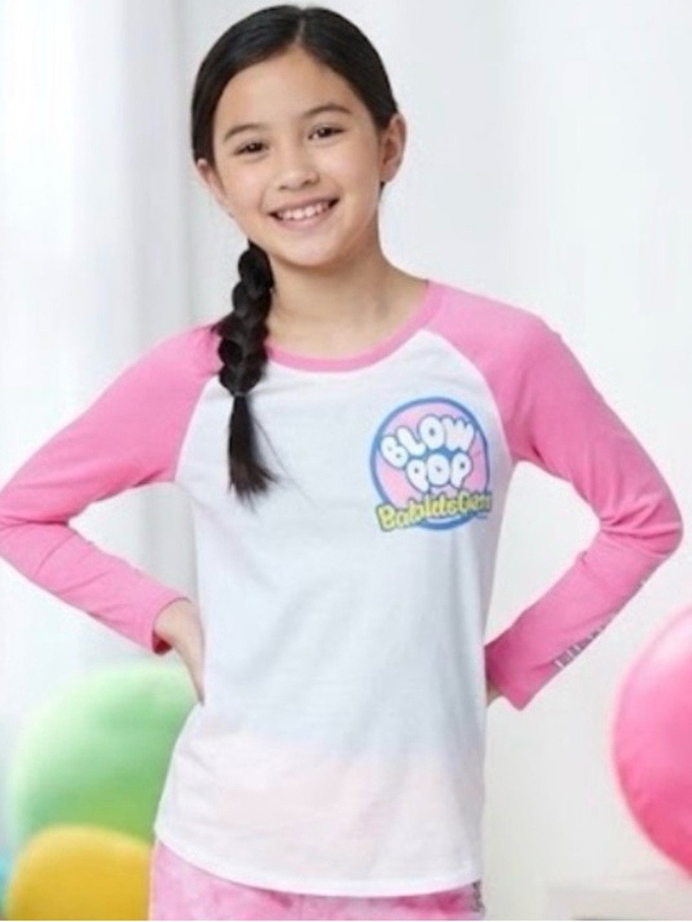 Justice girls t-shirt blow pop bubble gum lollipops candy Scented top new M, SM